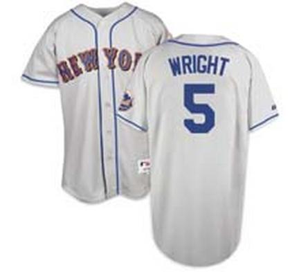 David Wright New York Mets #5 Authentic Majestic Athletic Cool Base MLB Baseball Jersey (Road Gray, Size 52)