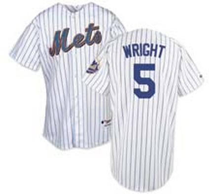 David Wright New York Mets #5 Authentic Majestic Athletic Cool Base MLB Baseball Jersey (Home Pinstripe)