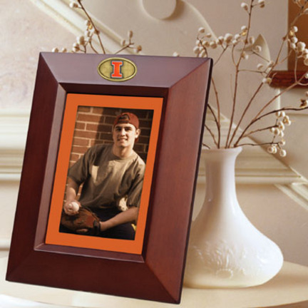 Illinois Fighting Illini 5" x 7" Vertical Brown Picture Frame