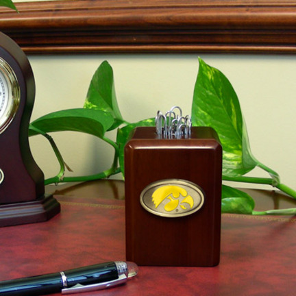 Iowa Hawkeyes Wood Paper Clip Holder