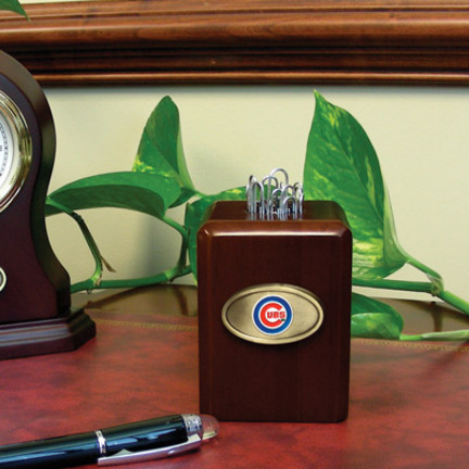 Chicago Cubs Wood Paper Clip Holder