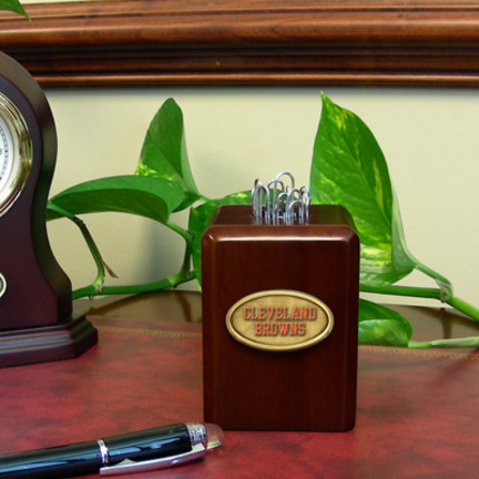 Cleveland Browns Wood Paper Clip Holder