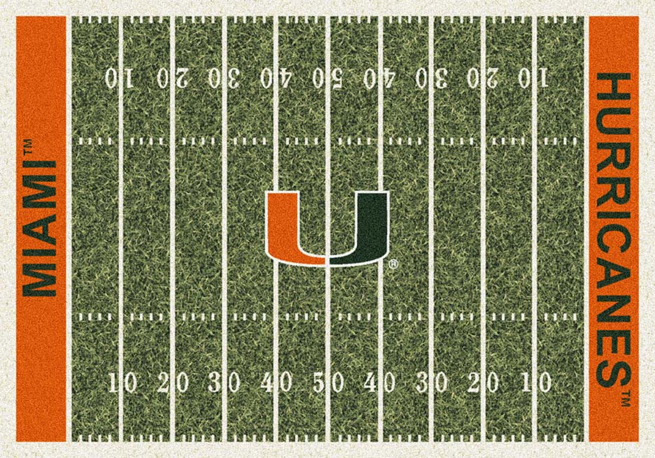 Miami Hurricanes 7' 8" x 10' 9" NCAA Home Field Area Rug