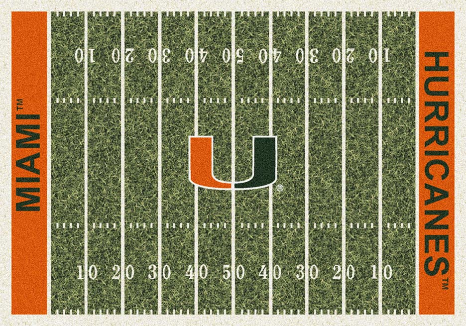 Miami Hurricanes 3' 10" x 5' 4" Home Field Area Rug