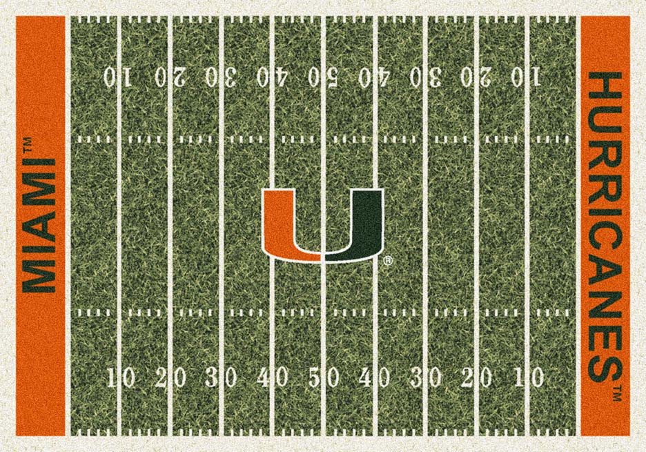 Miami Hurricanes 3' 10" x 5' 4" Home Field Area Rug