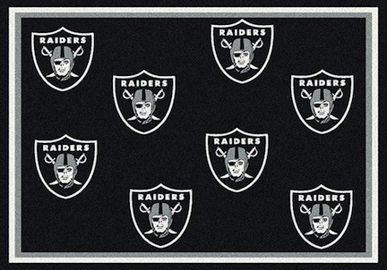 Oakland Raiders 3' 10" x 5' 4" Team Repeat Area Rug (Black)