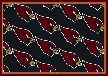 Arizona Cardinals 3' 10" x 5' 4" Team Repeat Area Rug (Black)