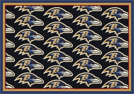 Baltimore Ravens 3' 10" x 5' 4" Team Repeat Area Rug (Black)