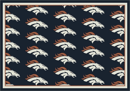 Denver Broncos 3' 10" x 5' 4" Team Repeat Area Rug (Navy Blue)
