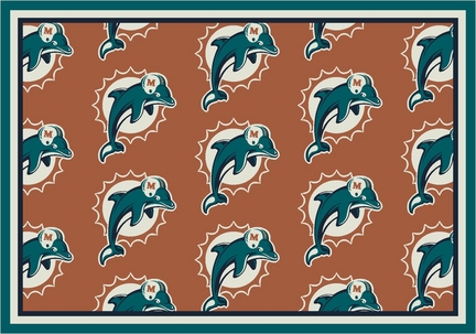 Miami Dolphins 3' 10" x 5' 4" Team Repeat Area Rug (Orange)