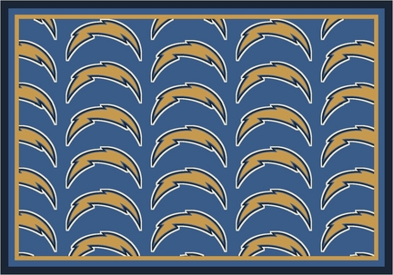 San Diego Chargers 3' 10" x 5' 4" Team Repeat Area Rug (Powder Blue)