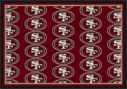 San Francisco 49ers 3' 10" x 5' 4" Team Repeat Area Rug (Red)