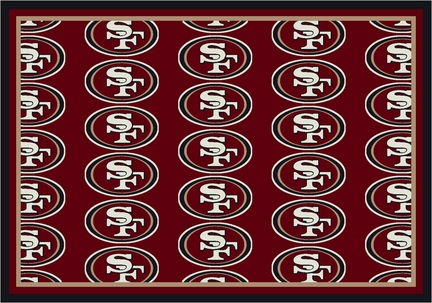 San Francisco 49ers 3' 10" x 5' 4" Team Repeat Area Rug (Red)