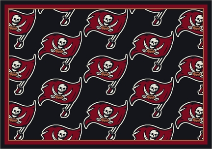 Tampa Bay Buccaneers 5' 4" x 7' 8" Team Repeat Area Rug (Black)