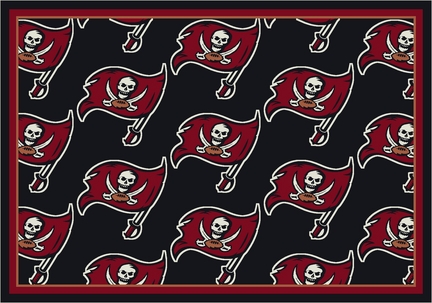 Tampa Bay Buccaneers 7' 8" x 10' 9" Team Repeat Area Rug (Black)