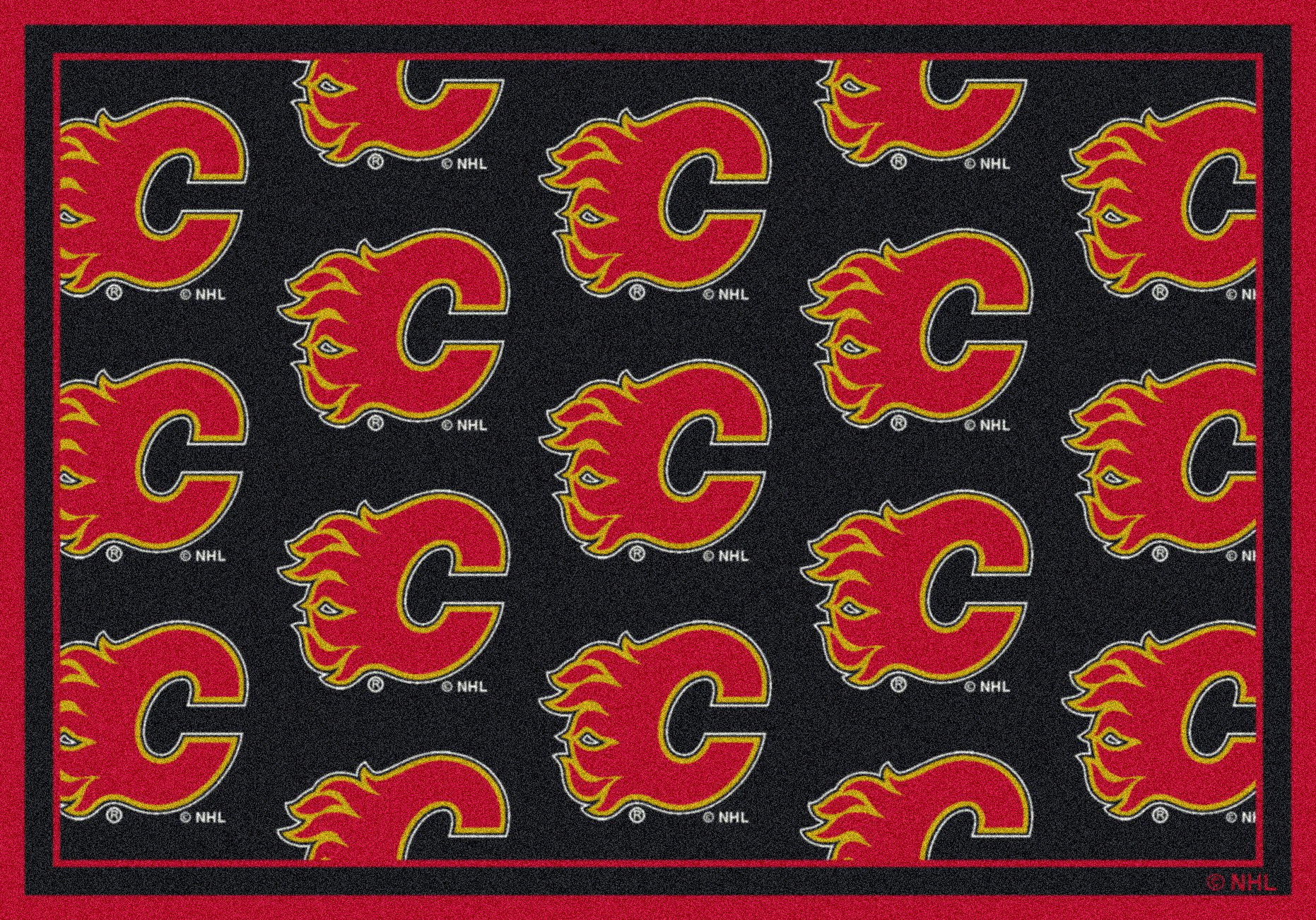 Calgary Flames 7' 8" x 10' 9" Team Repeat Area Rug