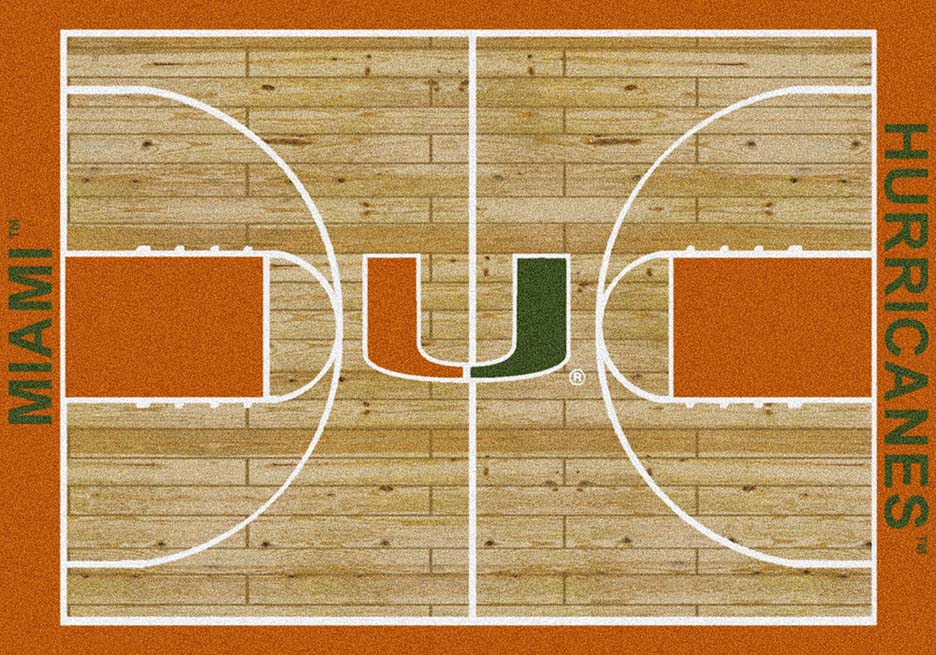 Miami Hurricanes 5' 4" x 7' 8" Home Court Area Rug