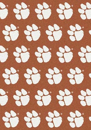 Clemson Tigers 7' 8" x 10' 9" Team Repeat Area Rug (White on Orange)