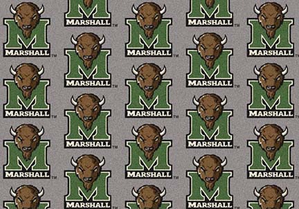 Marshall Thundering Herd 5' 4" x 7' 8" Team Repeat Area Rug