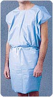 3-Ply Blue Disposable Exam Gowns - Case of 50