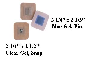 2 1/4" x 2 1/2" Clear Gel Multi-Day Electrodes (Snap) - Pack of 40