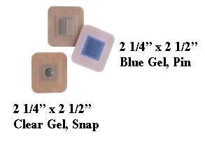 2 1/4" x 2 1/2" Blue Gel Multi-Day Electrodes (Pin) - Pack of 40