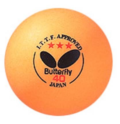 Orange Butterfly 3-Star 40mm Table Tennis Balls - 144 Gross Pack