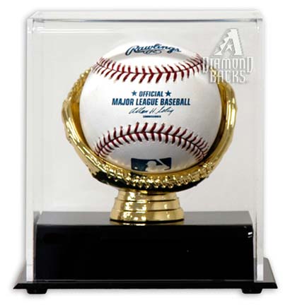 Single Baseball BH-10 Gold Glove Display Case with 2007 Arizona Diamondbacks Logo