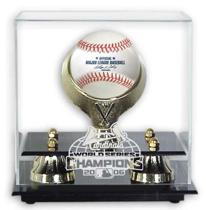St. Louis Cardinals 2006 World Series Logo Golden Classic Baseball Display Case