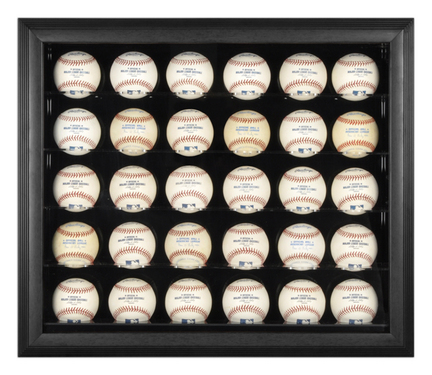 Black Framed 30-Baseball Display Case