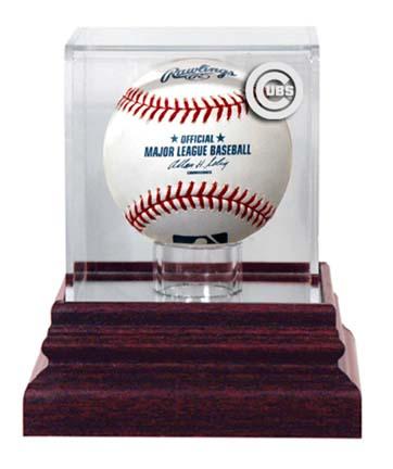 Chicago Cubs Antique Mahogany Base Baseball Display Case