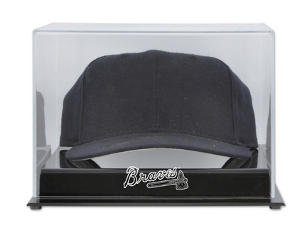 Acrylic Baseball Cap Display Case with Atlanta Braves Logo