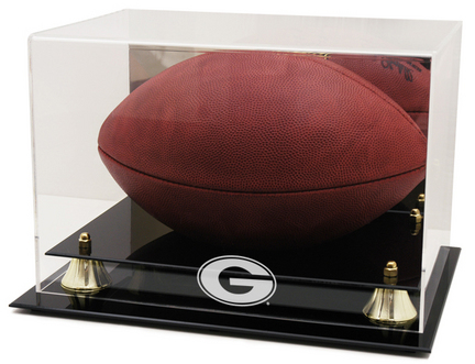 Georgia Bulldogs Logo Golden Classic Football Display Case