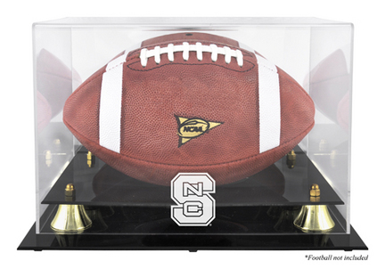 North Carolina State Wolfpack Golden Classic Logo Football Display Case with Mirror Back