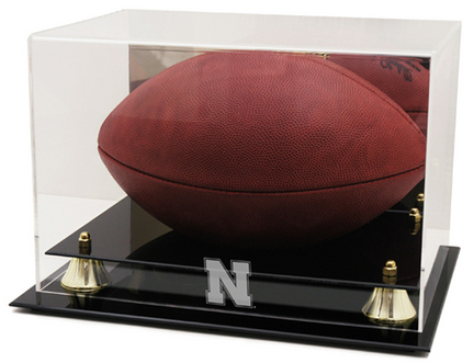 Nebraska Cornhuskers Logo Golden Classic Football Display Case