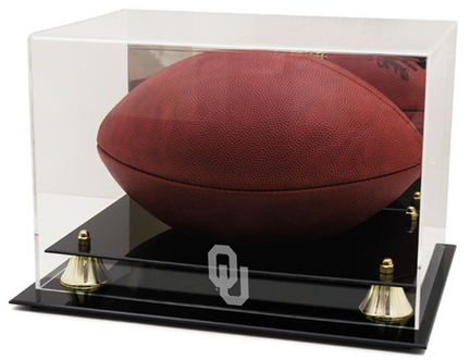 Oklahoma Sooners Logo Golden Classic Football Display Case