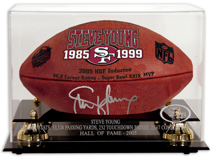 Steve Young 2005 Hall of Fame Engraved Golden Classic Football Display Case
