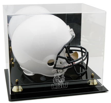Louisiana State (LSU) Tigers Logo Golden Classic Full Size Helmet Display Case