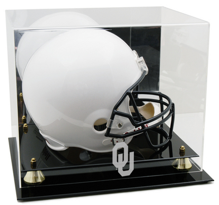 Oklahoma Sooners Logo Golden Classic Full Size Helmet Display Case