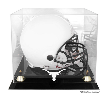 Texas Longhorns Golden Classic Logo Football Helmet Display Case with Mirror Back