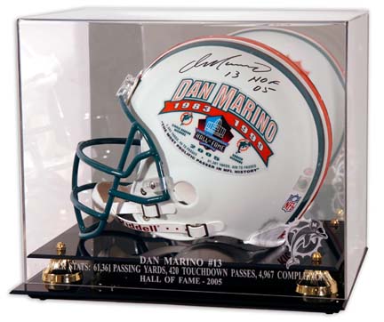 Dan Marino 2005 Hall of Fame Engraved Golden Classic Football Helmet Display Case