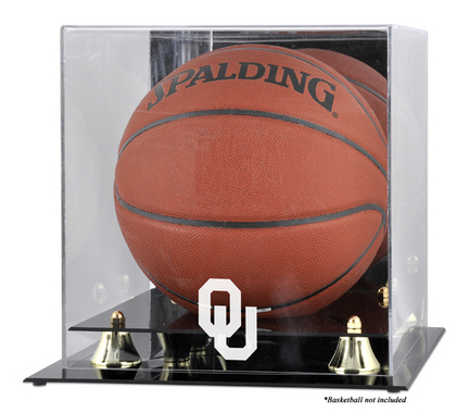Oklahoma Sooners Golden Classic Logo Basketball Display Case with Mirror Back