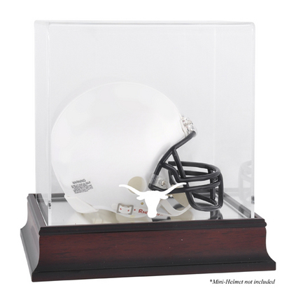 Texas Longhorns Mahogany Logo Football Mini Helmet Display Case