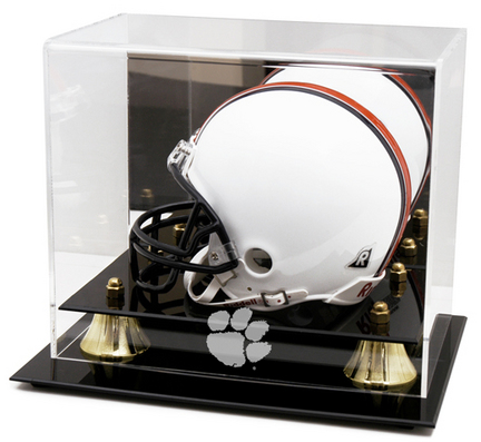 Clemson Tigers Logo Golden Classic Mini Helmet Display Case