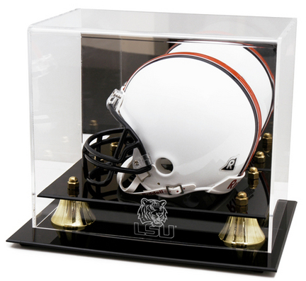 Louisiana State (LSU) Tigers Logo Golden Classic Mini Helmet Display Case