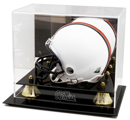 Mississippi (Ole Miss) Rebels Logo Golden Classic Mini Helmet Display Case