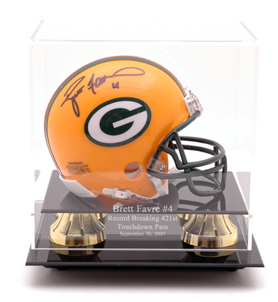 Brett Favre Touchdown Record Golden Classic Mini Helmet Display Case