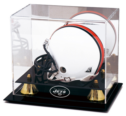 Golden Classic Mini Football Helmet Case with New York Jets Logo