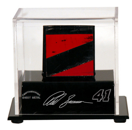 Reed Sorenson Small Display Case with Piece of Race Used Sheet Metal