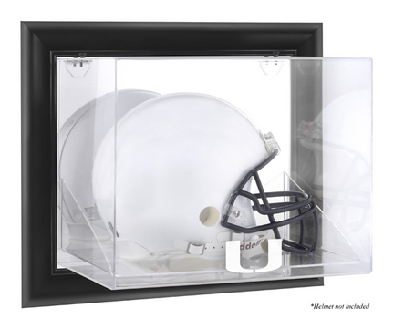 Miami Hurricanes Black Framed Wall Mountable Logo Football Helmet Display Case